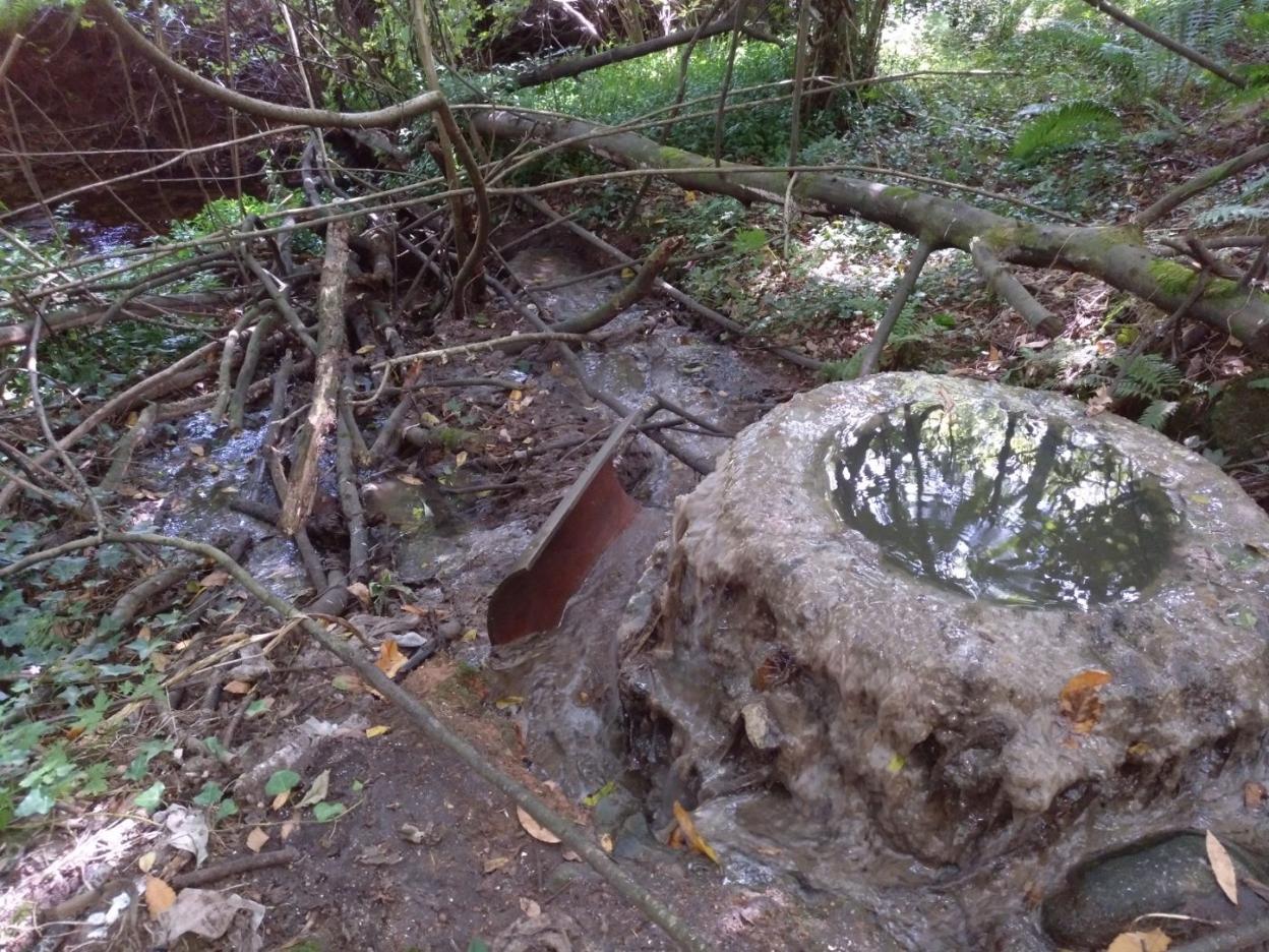 Vertido de aguas residuales al arroyo Casal, cuyas aguas desembocan en el río Villa. 