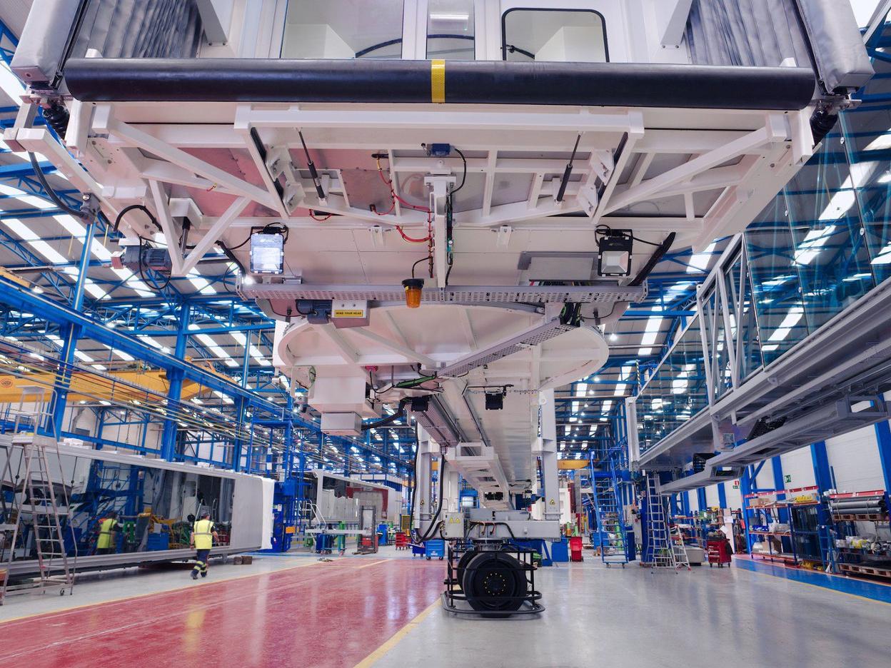 La factoría de ThyssenKrupp Airport de Mieres, que se integra en el negocio de ascensores. 