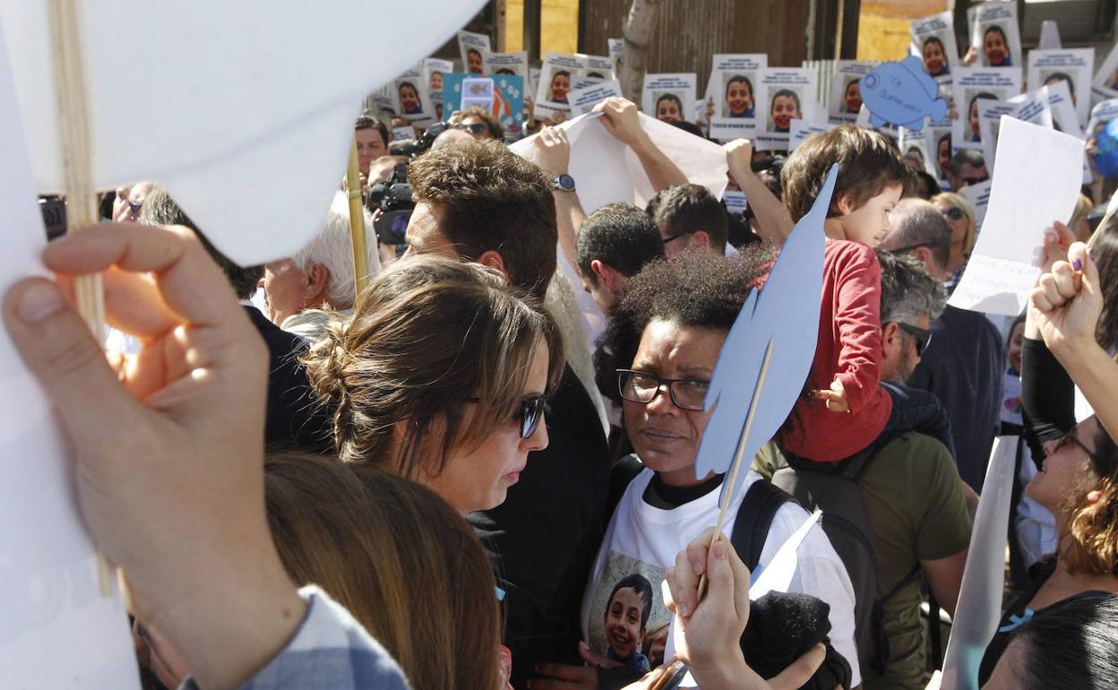 Ana Julia Quezada, durante la concentración organizada en Almería dos días antes de su detención. 