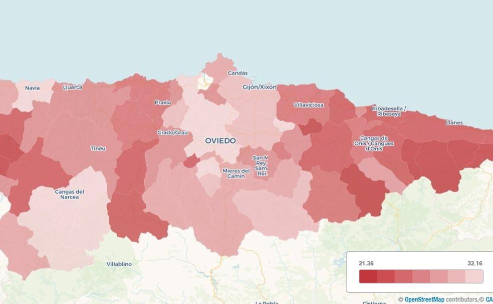 Castrillón y Las Regueras, los concejos con los hogares más ricos de Asturias; Peñamellera Alta y Onís, los más pobres