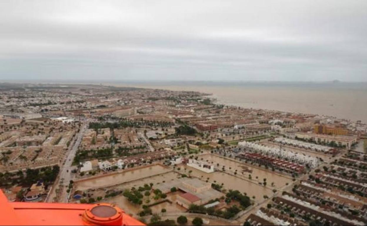 Vista aérea de la zona del Mar Menor.