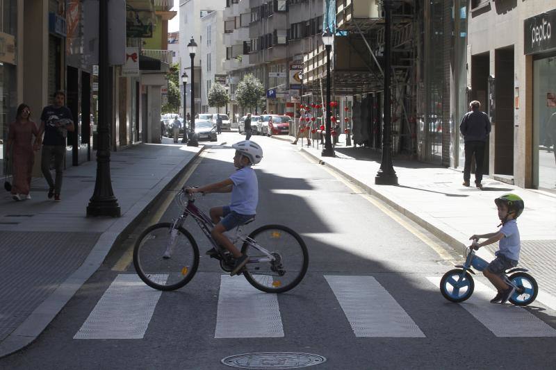 Parte del centro de la ciudad se peatonalizó y las bicis constituyeron el vehículo más utilizado.