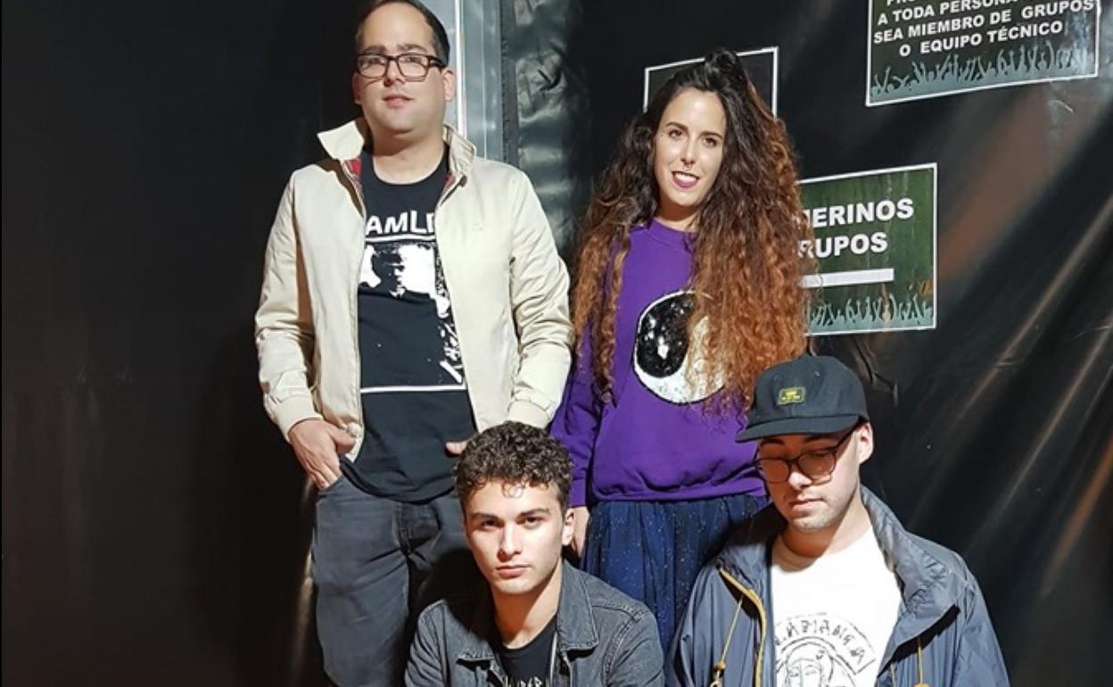 El grupo 'Gusano', ganadores del concurso de rock. 