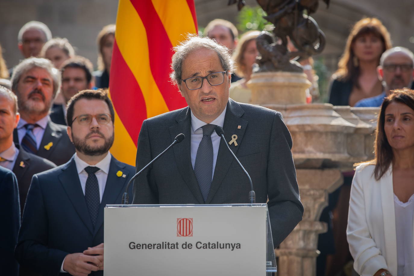 Torra y Puigdemont llaman a reaccionar y manifestarse contra la sentencia