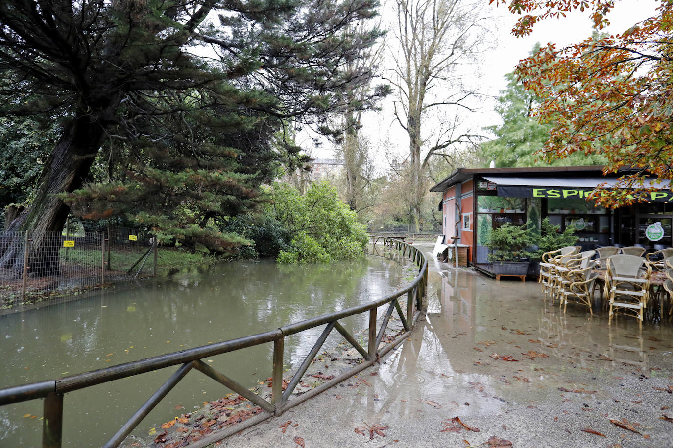 Las fuertes lluvias que caen desde este sábado en Gijón y que continúan este domingo arreciando en la ciudad, han obligado a cerrar el parque Isabel La Católica.