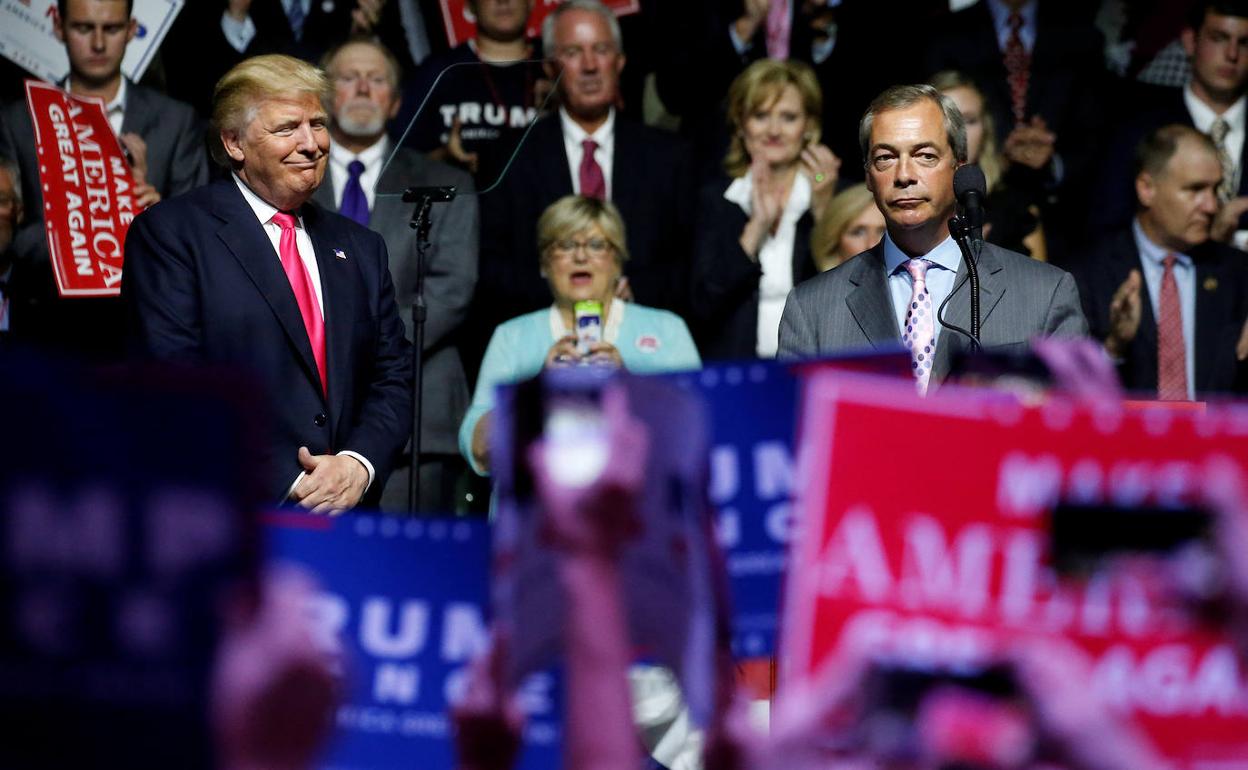 Trump y Farage, en una imagen de archivo durante un acto de la campaña presidencial de EE UU.