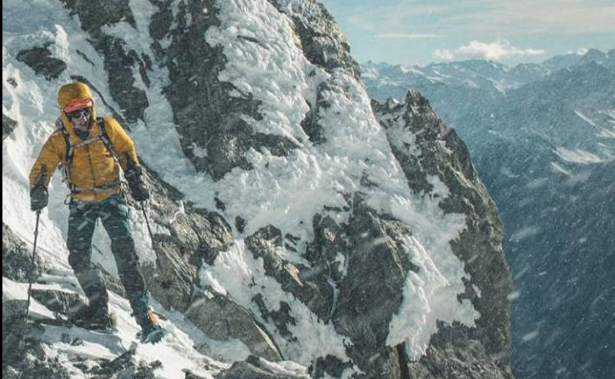 Jost Kobusch en otra de sus ascensiones en solitario.