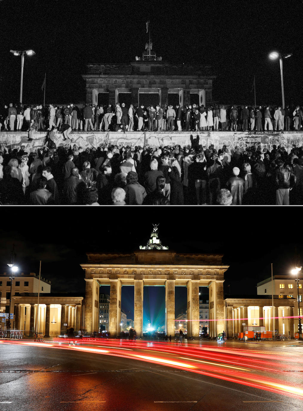 Al cumplirse treinta años de la caída del muro de Berlín, estas imágenes muestran cómo eran entonces y cómo son ahora algunos de los lugares más emblemáticos de la ciudad.