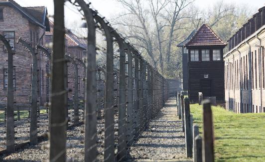 Vallado electrificado del campo de extermino de Auschwitz. 