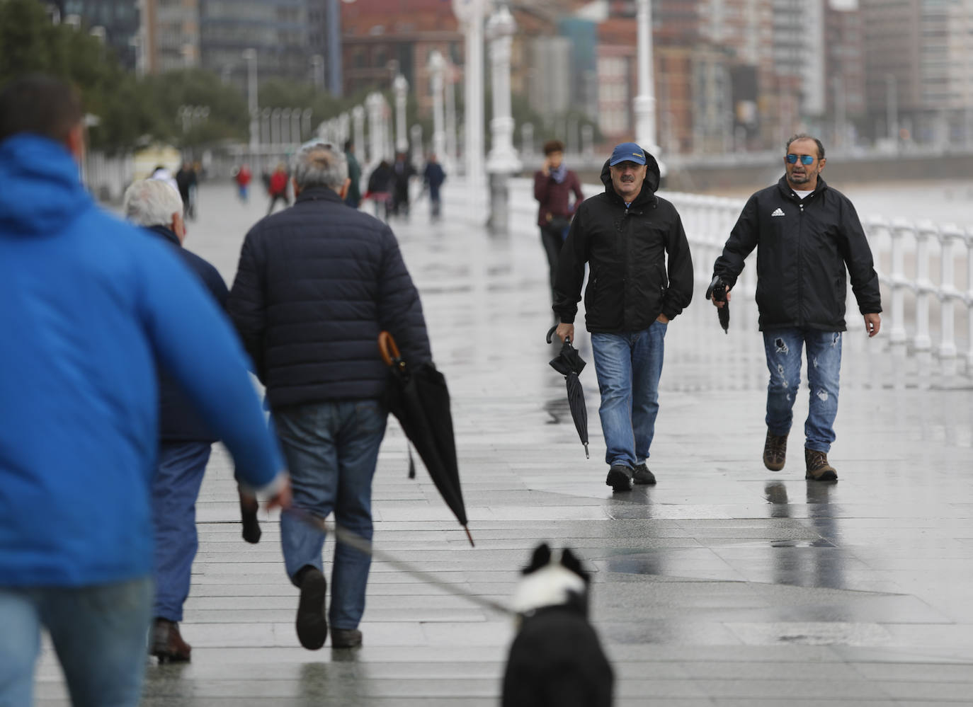 Fuertes lluvias y vientos en Gijón