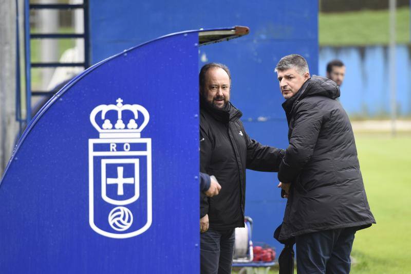 Los azules han preparado este lunes el tercer derbi que se disputará en el Carlos Tartiere desde el regreso del Real Oviedo al fútbol profesional 