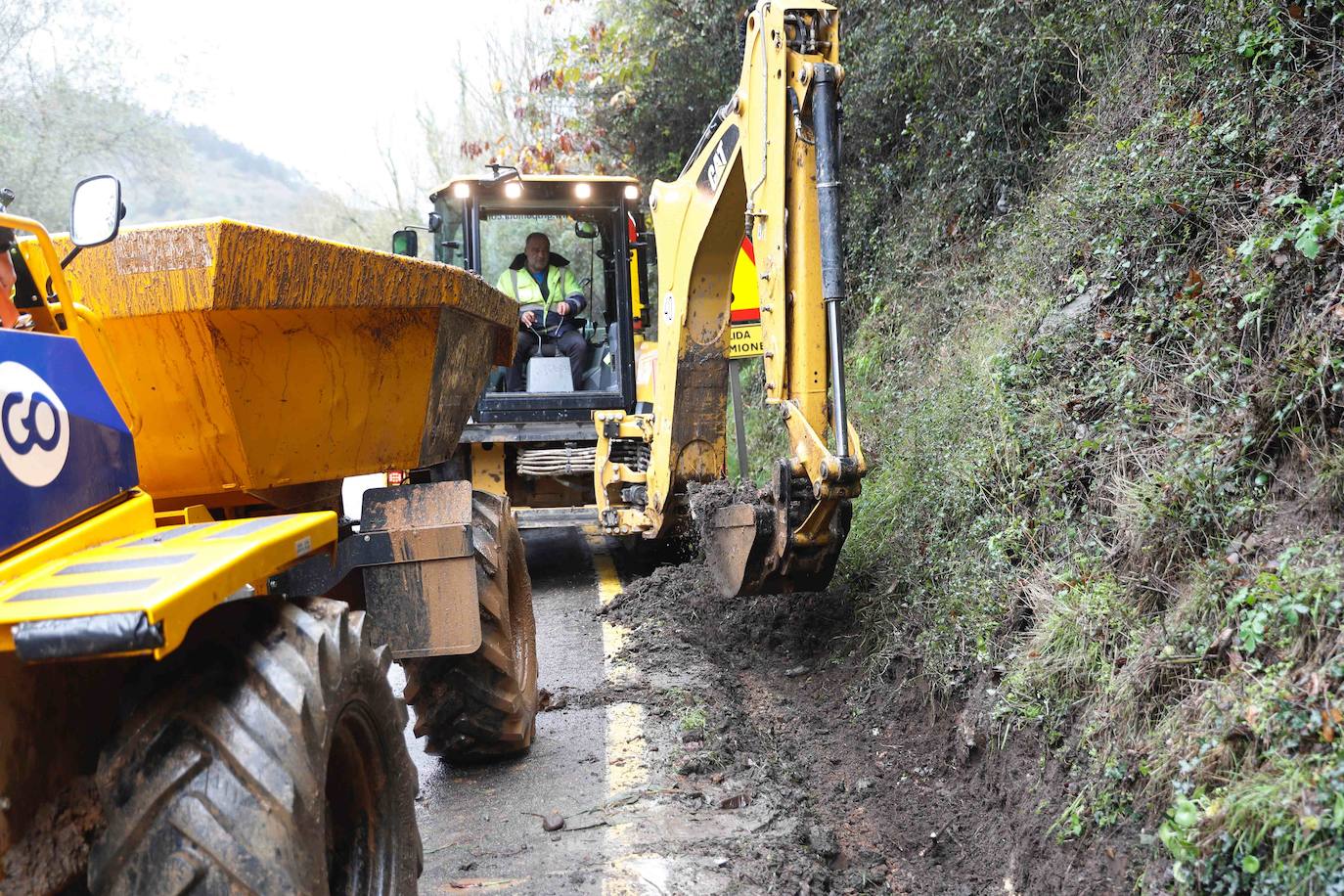 Las fuertes lluvias registradas en las últimas horas en Asturias han provocado dos desprendimientos de tierra en Villazón (Salas), uno de los cuales ha afectado a parte de una vivienda sin causar heridos, y el otro ha destrozado una nave y provocado la muerte de varios animales