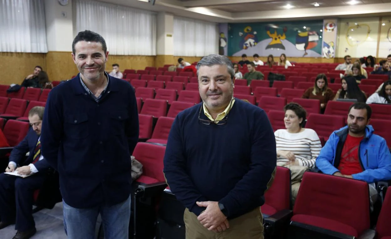 Marcos Loredo y José María Roca, en la inauguración. 