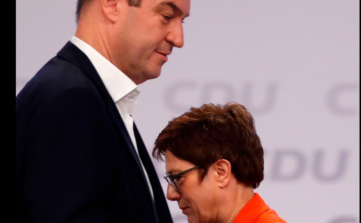 Markus Söder y Annegret Kramp-Karrenbauer.