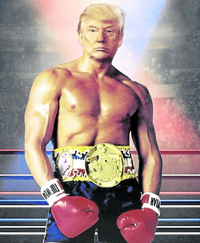 Trump emula a 'Rocky' en el fotomontaje que colgó en Twitter 