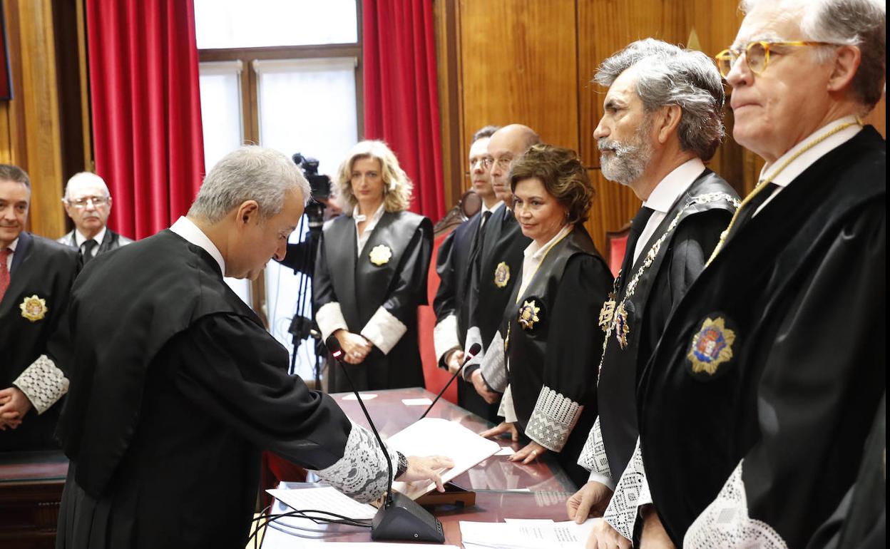 Jesús María Chamorro, en el acto de su toma de posesión como nuevo Presidente del Tribunal Superior de Justicia de Asturias