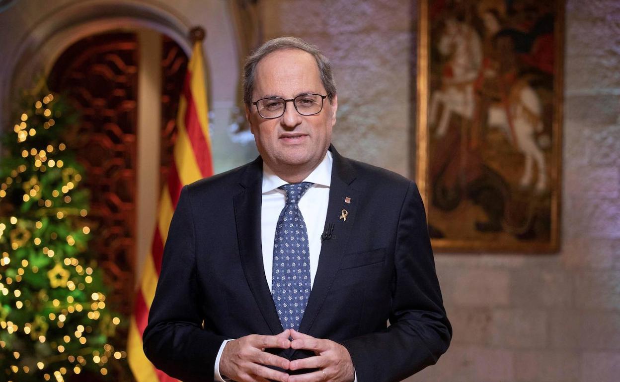 Quim Torra, durante el tradicional mensaje de fin de año. 