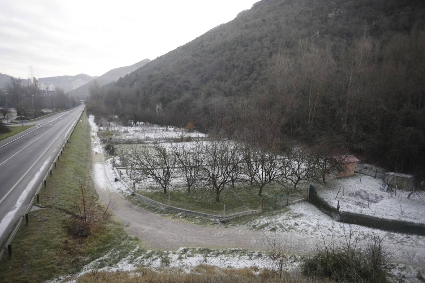 El área central de Asturias ha registrado heladas en las primeras horas de la mañana.