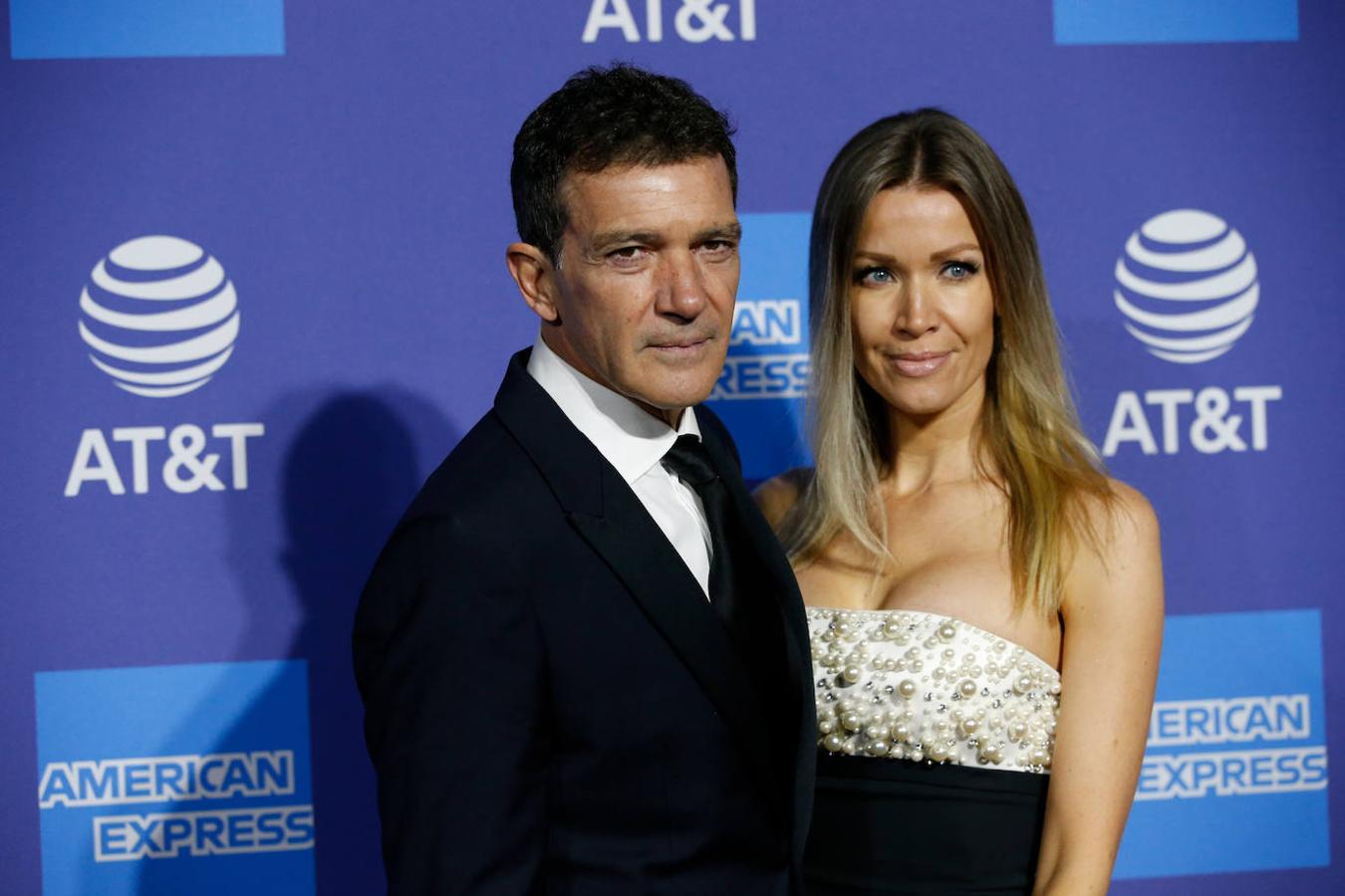 El actor español Antonio Banderas y su novia, Nicole Kimpel.