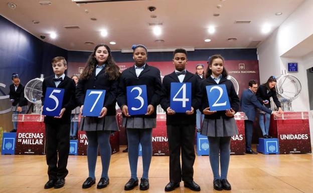 El 57342 fue el número premiado con el Gordo en la Lotería del Niño de 2020. 