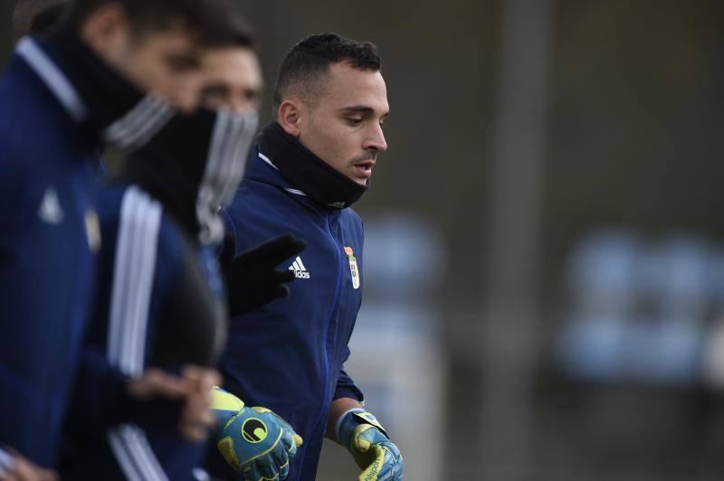 Los azules se han entrenado a las órdenes de Javi Rozada para preparar el próximo encuentro frente al Almería. 