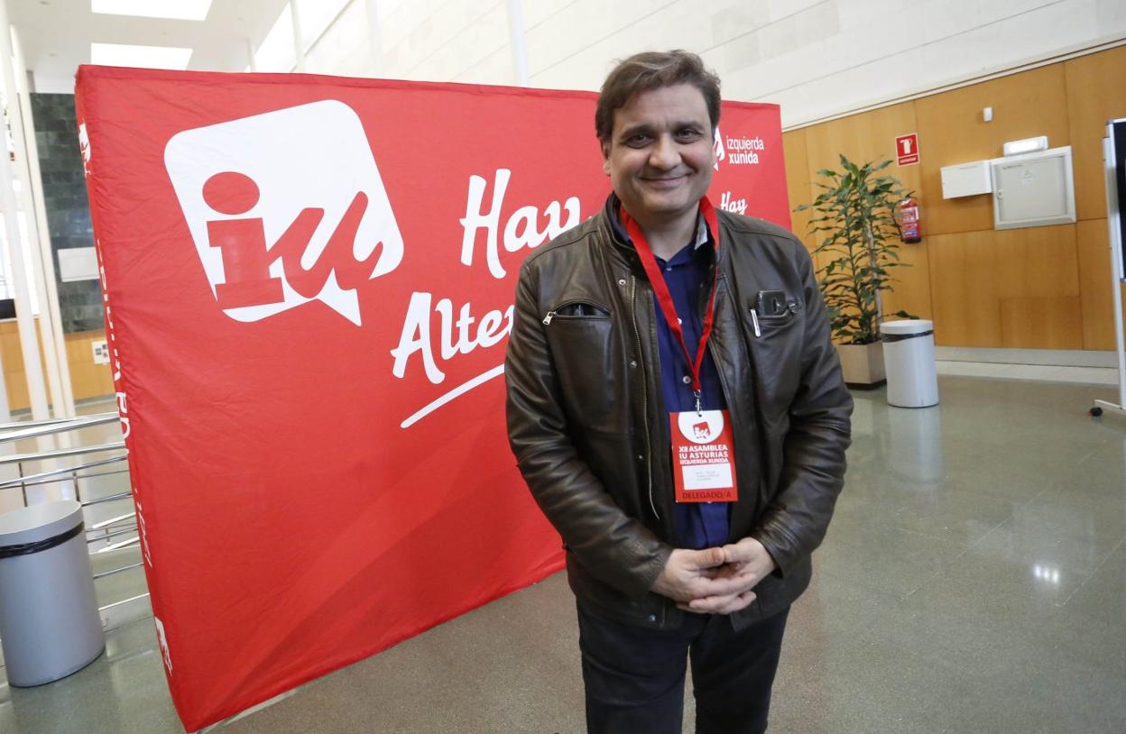 Alejandro Suárez, el pasado sábado, tras la asamblea en la que se eligió a la nueva Coordinadora. 