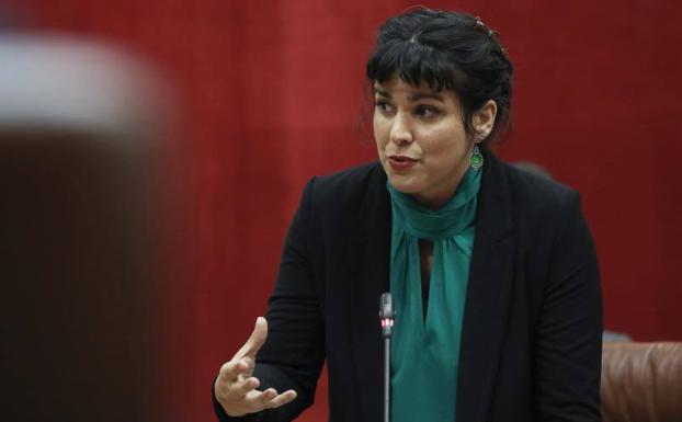 La líder del grupo parlamentario Adelante Andalucía, Teresa Rodríguez.