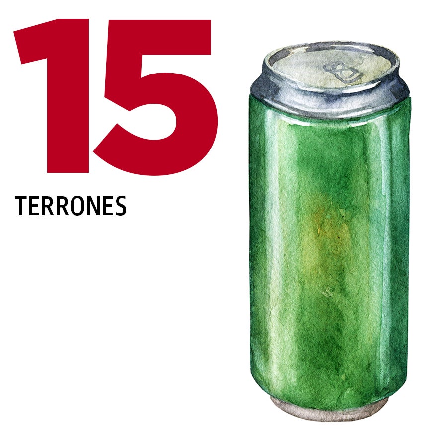 Una lata de refresco son 15 terrones.