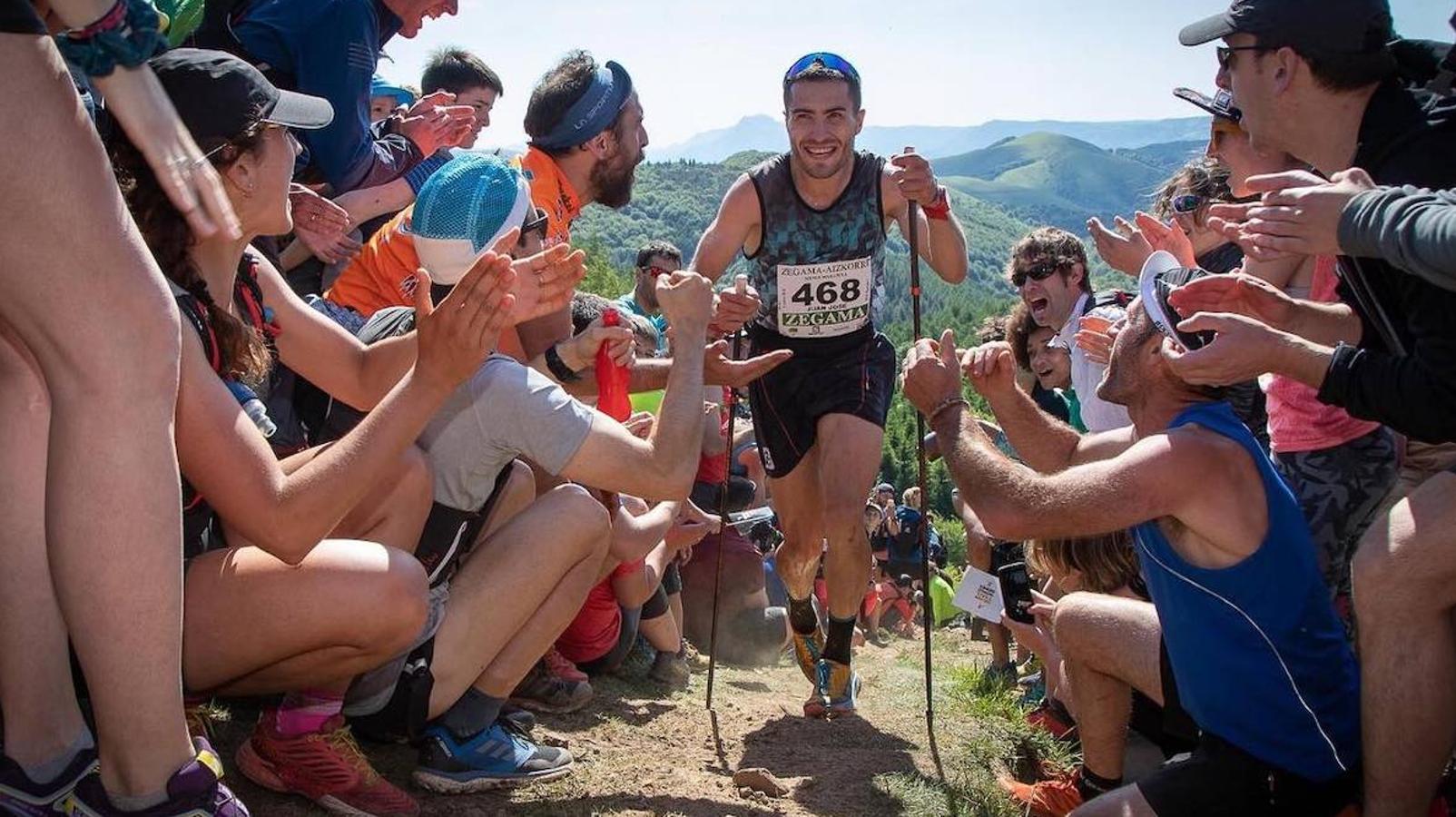 Juanjo Somohano en plena carrera de Zegama 2019, en la que quedó en el puesto 11.