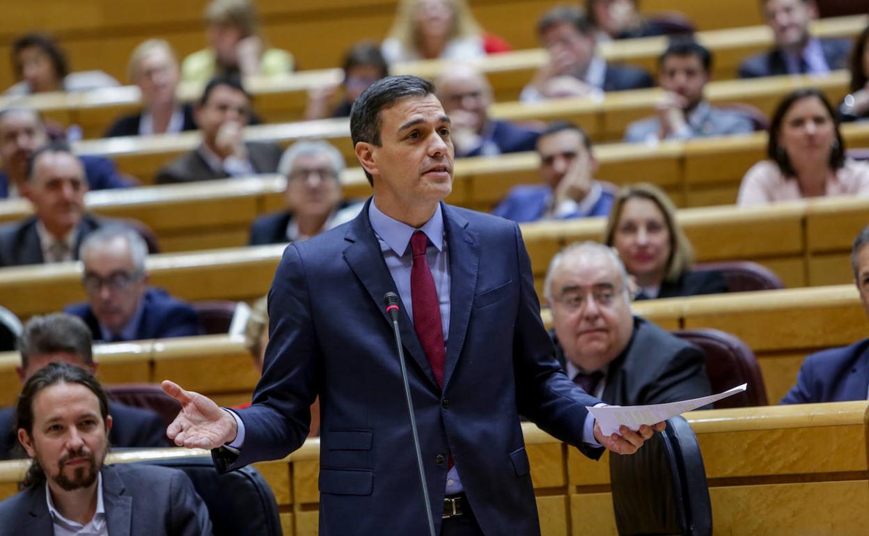 Sánchez intervino este martes en el Senado durante la sesión de control al Gobierno para responder a las preguntas de la oposición.