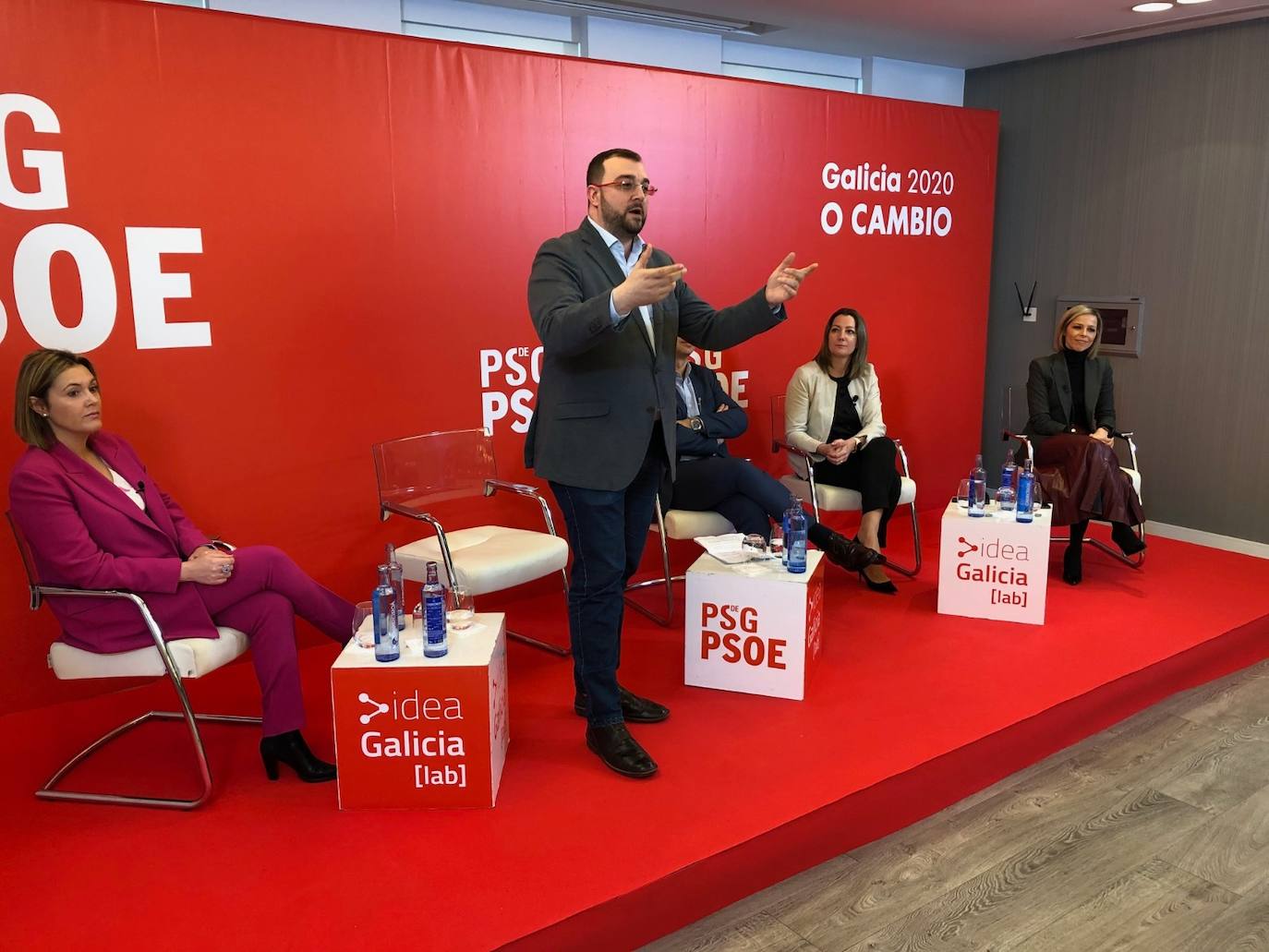 Adrián Barbón participó este lunes en unas jornadas en Galicia sobre reto demográfico.