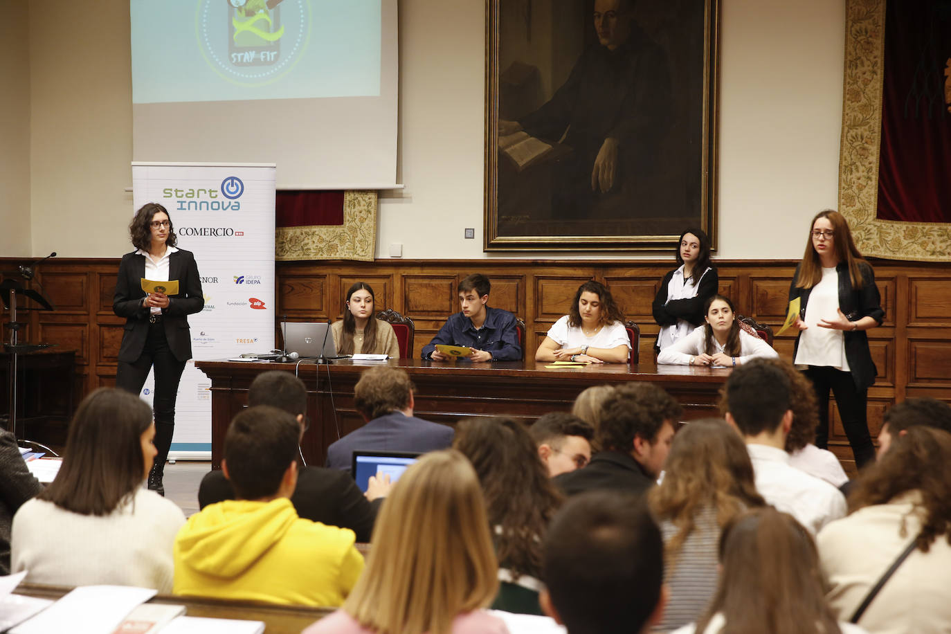 El programa de fomento de la cultura emprendedora organizado por EL COMERCIO selecciona a los ganadores de su séptima edición en el Edificio Histórico de la Universidad de Oviedo