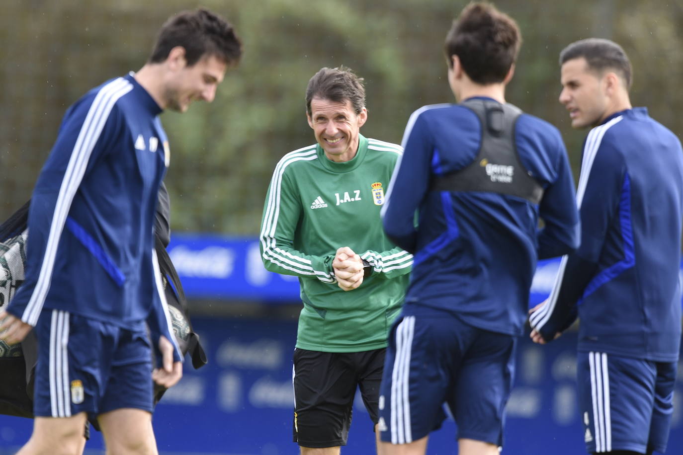 Ziganda sonríe durante un entrenamiento en El Requexón. eloy alonso