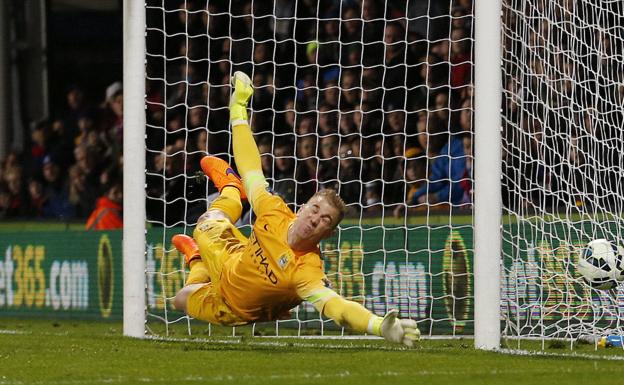 Joe Hart, durante su época en el Manchester City. 