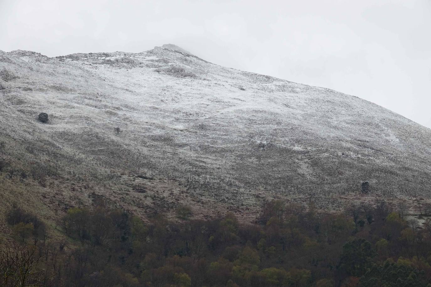 Marzo se despide dejando una imagen poco habitual durante la primavera. Parte del Principado de Asturias ha amanecido bajo un manto de nieve y la previsión meteorológica es que continúe nevando durante la jornada del martes. 