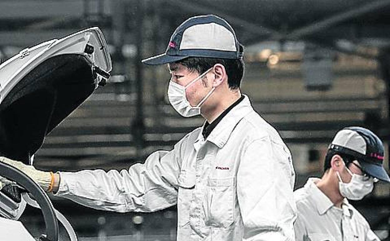 Fábrica de automóviles en Wuhan.