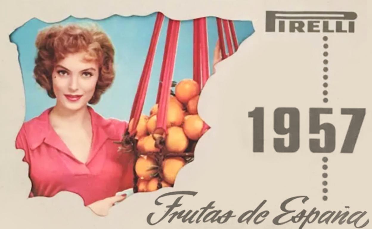 Portada del calendario Pirelli 1957 dedicado a las frutas de España.