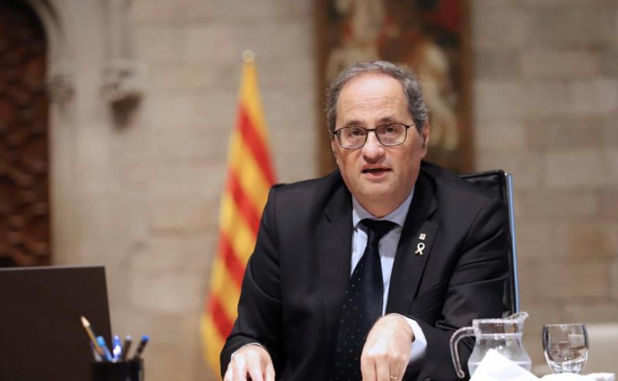 Torra, en su despacho de la Generalitat. 