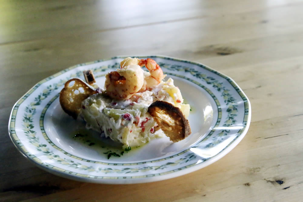 Ensalada blanca de gambas