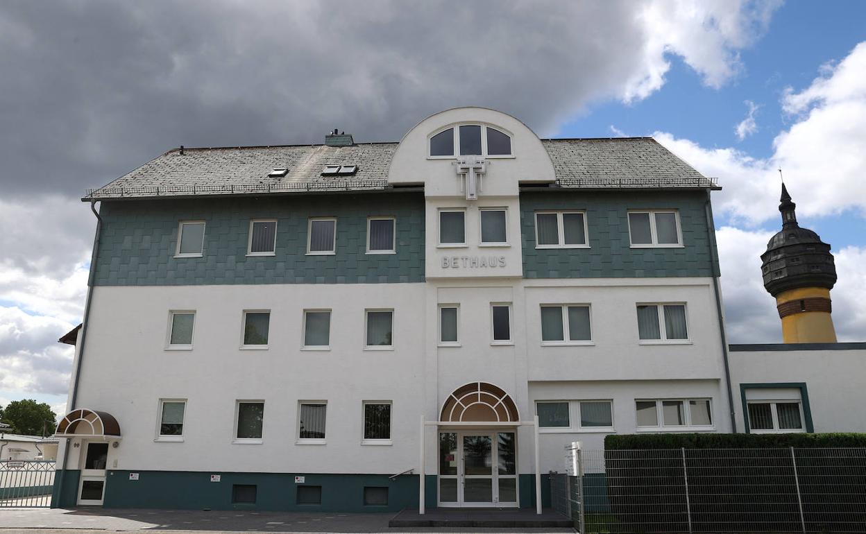 Iglesia batista de Fráncfort donde ha tenido lugar un contagio masivo de fieles.