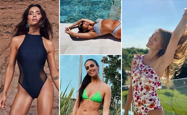 Los primeros posados en bikini y bañador de las famosas adelantan las tendencias en moda de baño