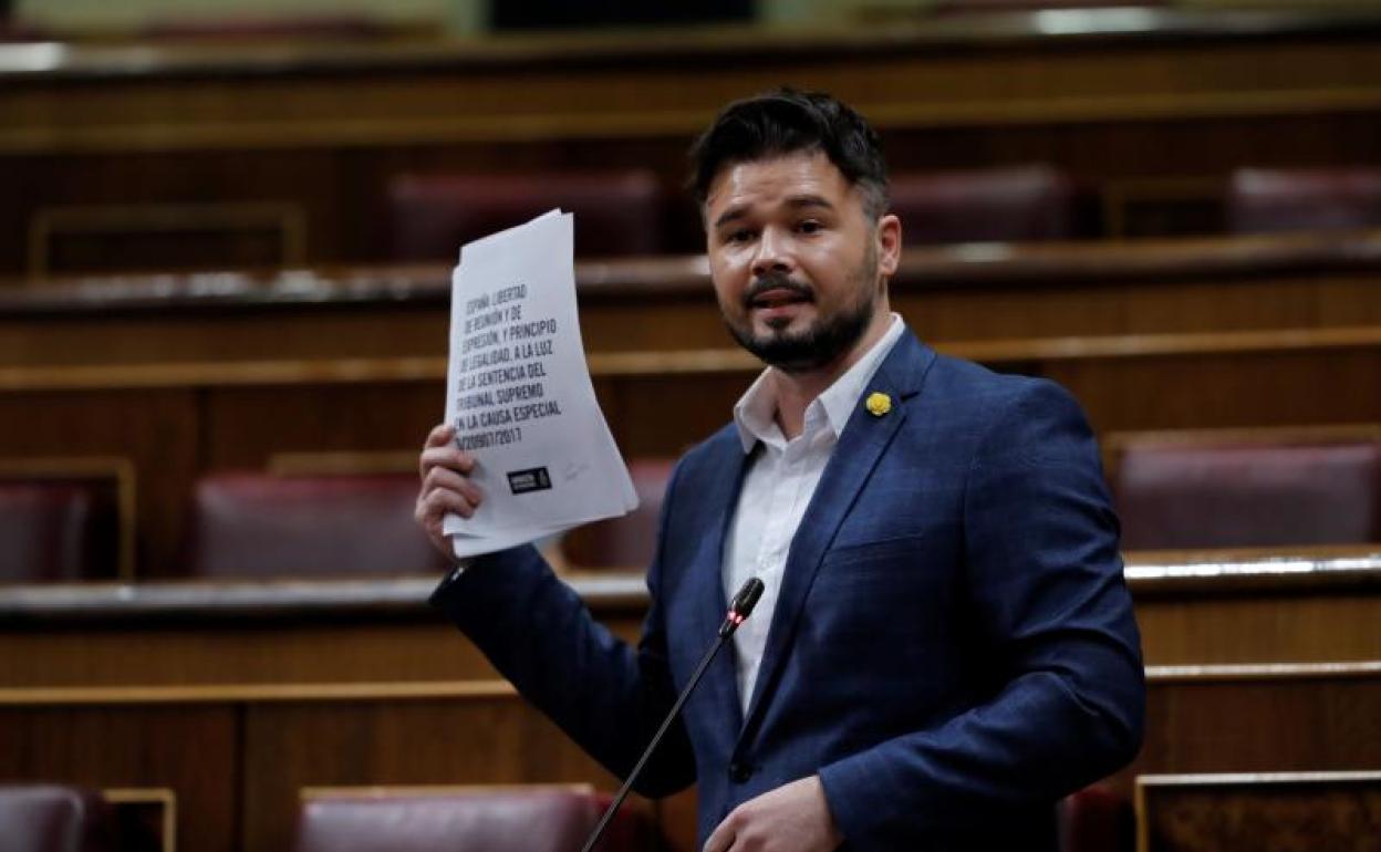 Gabriel Rufián, portavoz de ERC en el Congreso. 