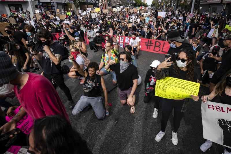 Protesta pacífica en Hollywood.