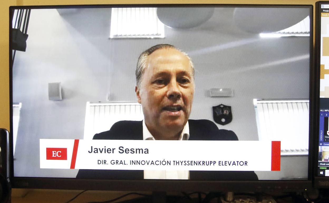 Javier Sesma, durante la jornada.