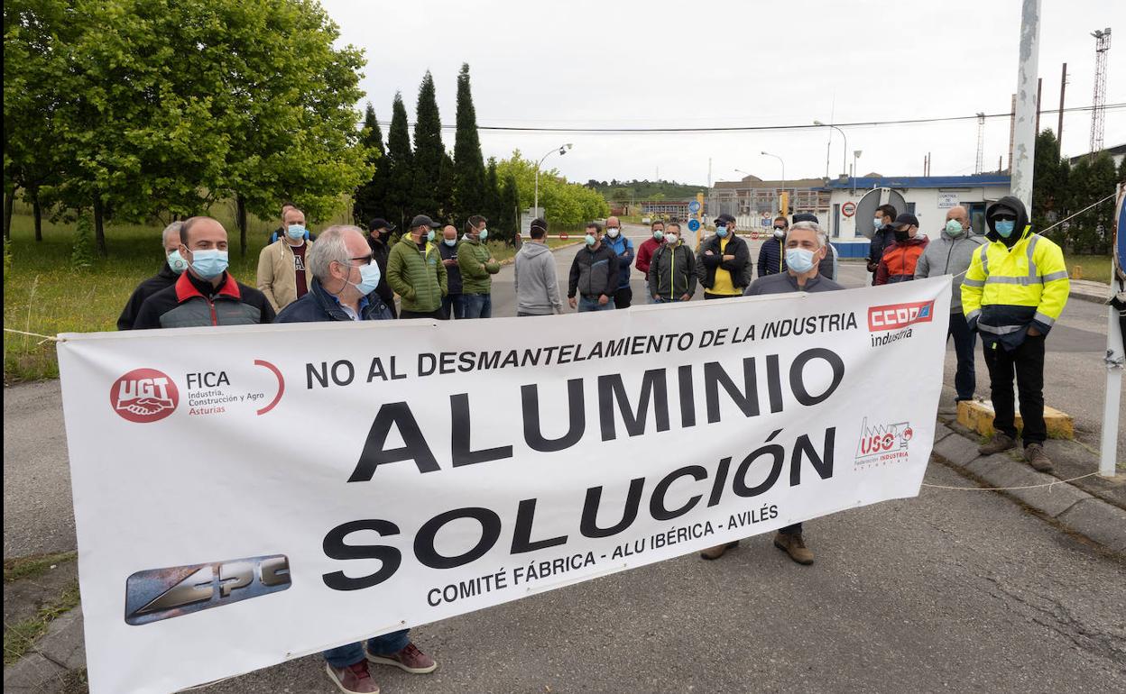 Protesta de los trabjadores de Alcoa. 