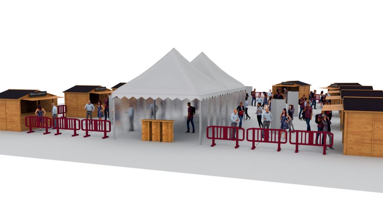 Recreación del recinto donde se instalará la Feria de la Conserva este verano. 