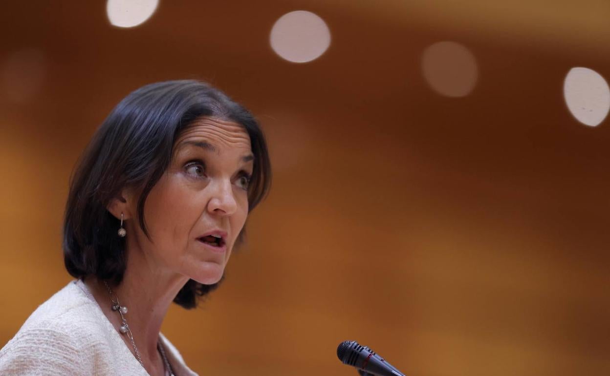 Reyes Maroto durante su participación la semana pasada en la sesión de control al Gobierno en el Senado.