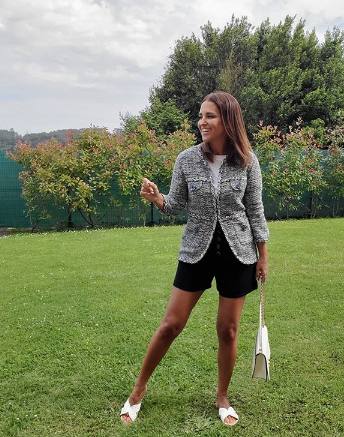 Paula Echevarria, ayer, «feliz» en Candás. 