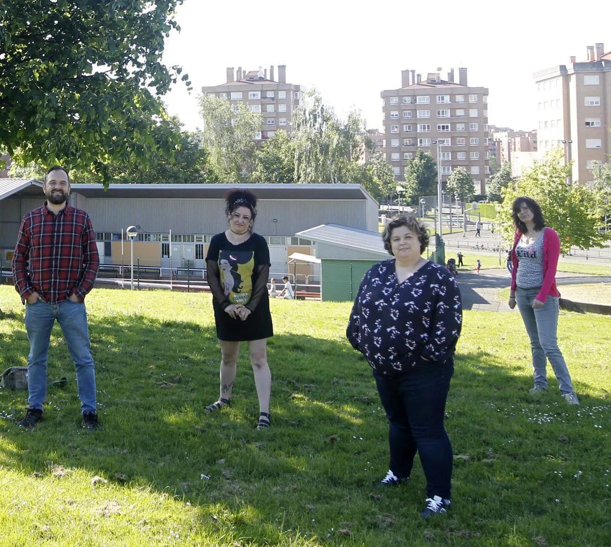 Joel de Bruine, Josefina Sánchez, Verónica Argüelles y Paula Marín, integrantes de Crisálida. 