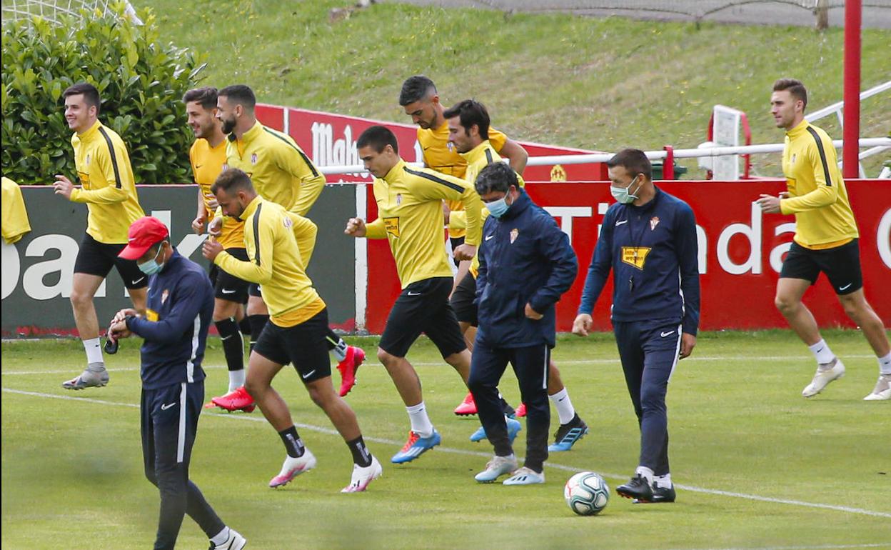 Bogdan, en un entrenamiento del Sporting.